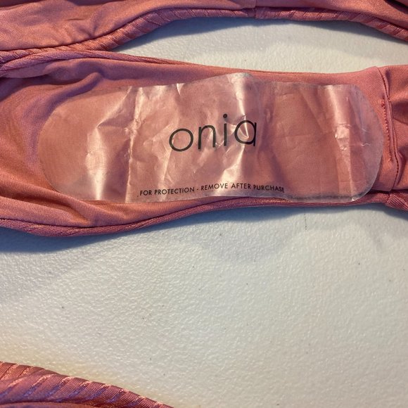 ONIA 2-PIECE BIKINI SWIM SUIT SHIMMER RIB DUSTY ROSE WOMENS M/L - Picture 8 of 8